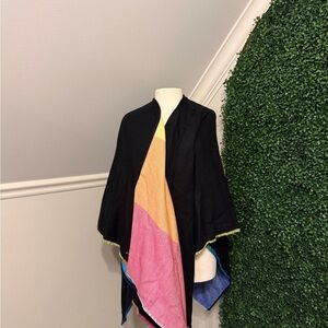 Kurt Geiger Black Shawl with Multicolor Details